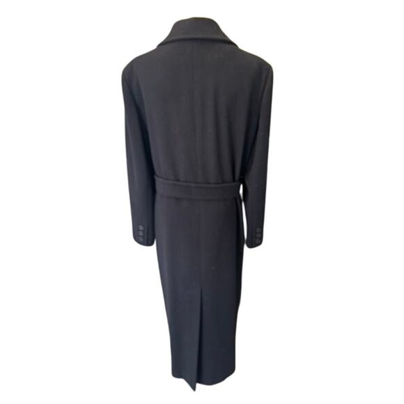 "ANNE KLEIN" Blk Elegant Trench Coat SZ 10 W Belt Cashmere & Wool Blend Money - Picture 3 of 16